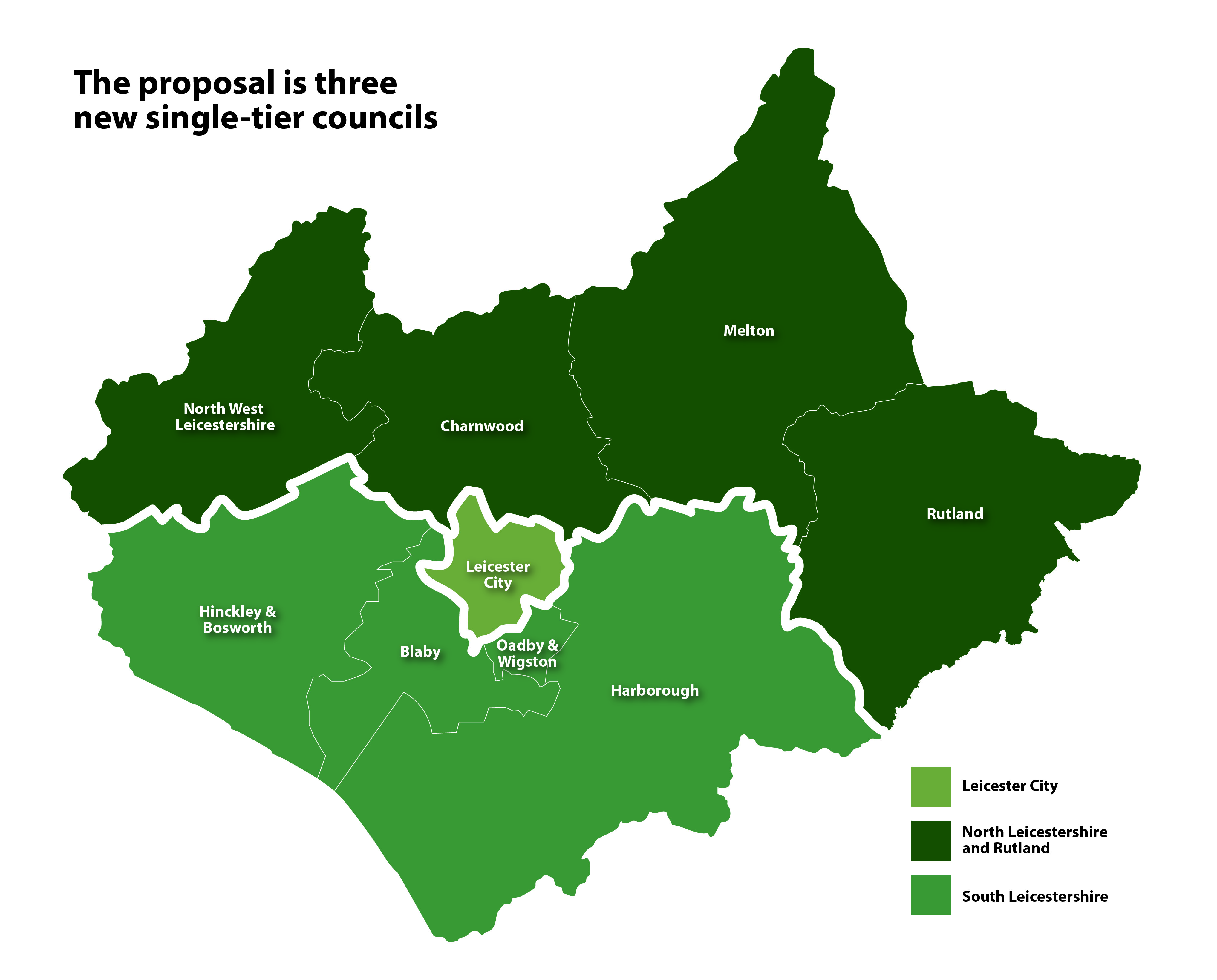 Leicestershire Split Districts Map